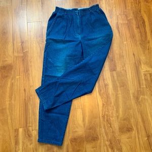 Vintage ‘Jantzen’ Paper Bag High Rise Soft Dark Wash Denim Pants